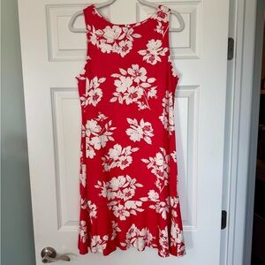 Tommy Bahama Coral White Floral Tank Dress L